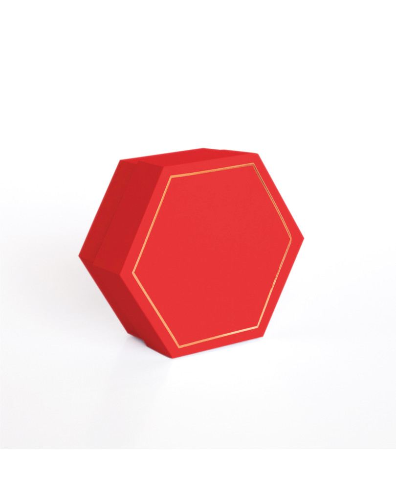 Exagono Rosso con divisore interno a due scomparti