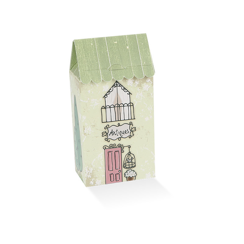 Casetta piccola con tetto verde a righe