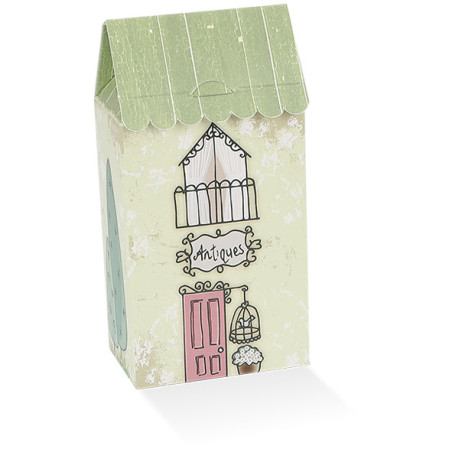 Casetta piccola con tetto verde a righe