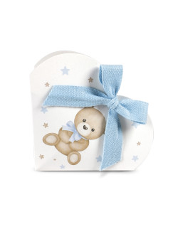 Scatolina cuore Orsetto Celeste