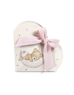 Scatolina cuore Orsetto Rosa su Luna