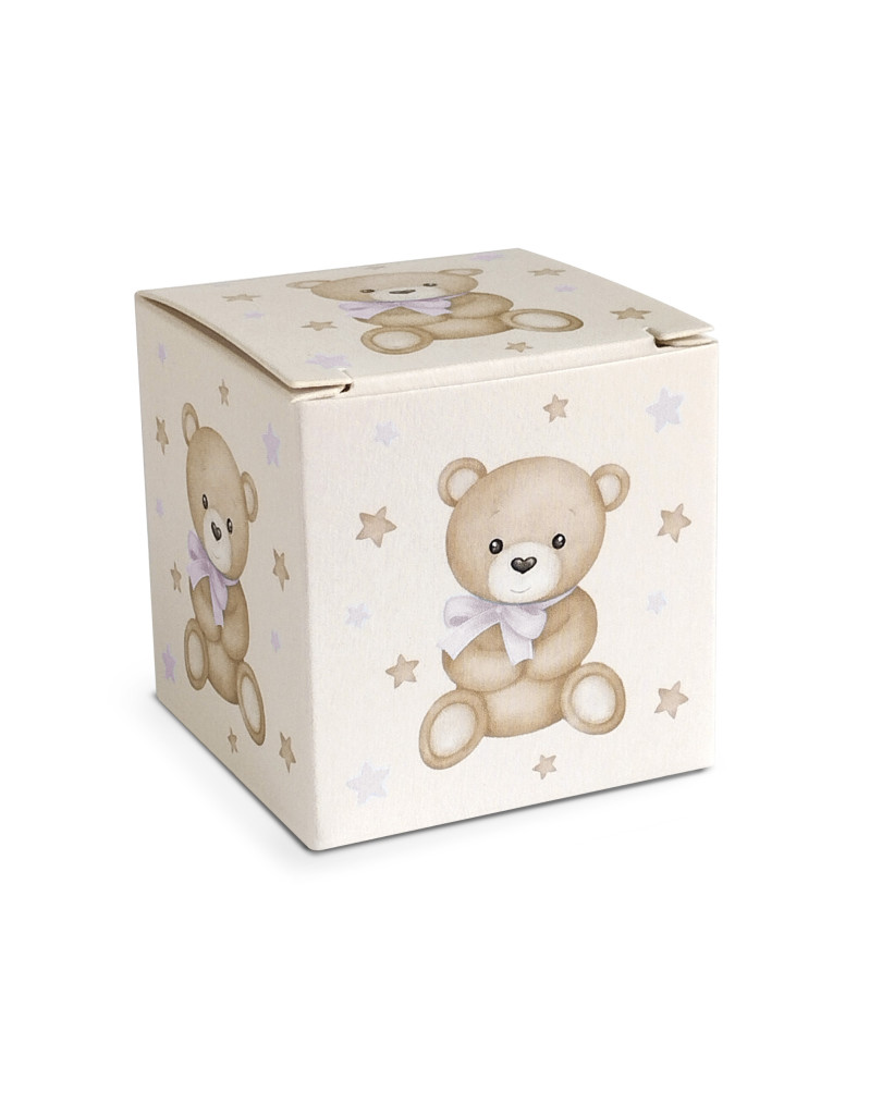 Scatolina quadrata Orsetto Rosa