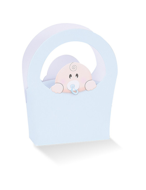 Borsa con Bimbo con testa fuori Celeste