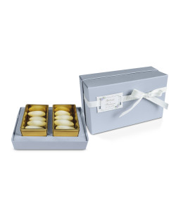 Astuccio fondo e coperchio di colore, di colore carta da zucchero, con targhettina personalizzabile