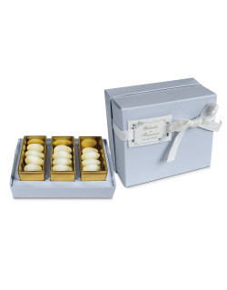 Astuccio fondo e coperchio di colore, di colore carta da zucchero, con targhettina personalizzabile