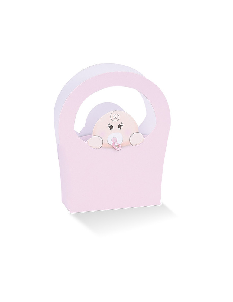 Borsa con Bimba con testa fuori Rosa