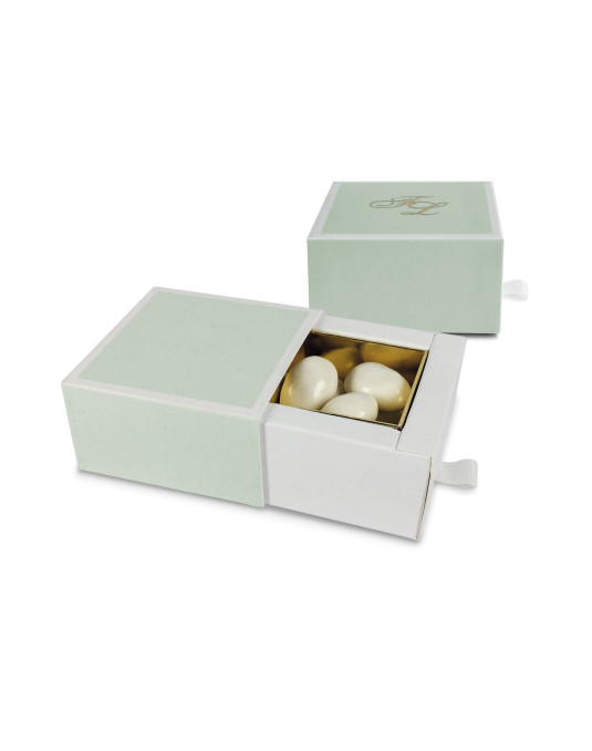 Astuccio fiammifero, di colore salvia, personalizzabile