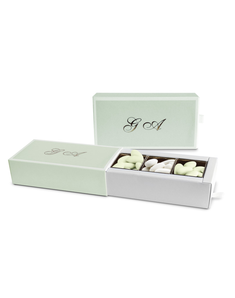 Astuccio fiammifero, di colore salvia, personalizzabile