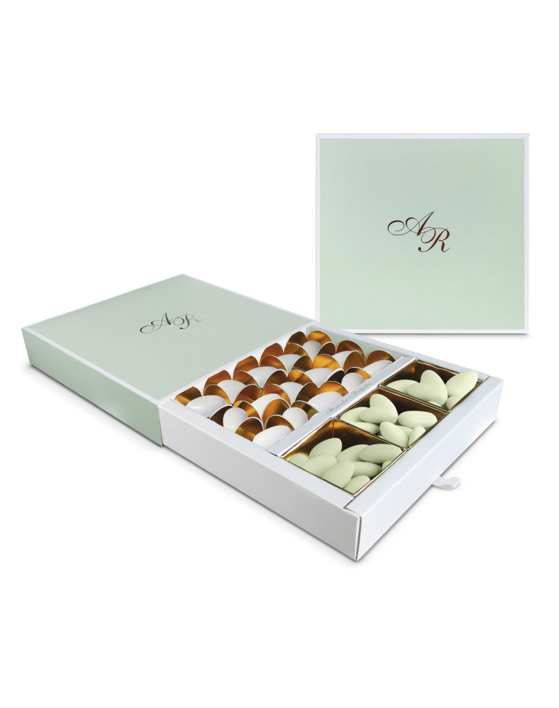 Astuccio fiammifero, di colore salvia, personalizzabile