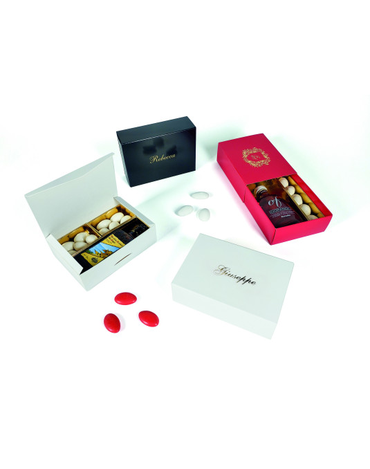 Astuccio rettangolare di colore rosso, personalizzabile