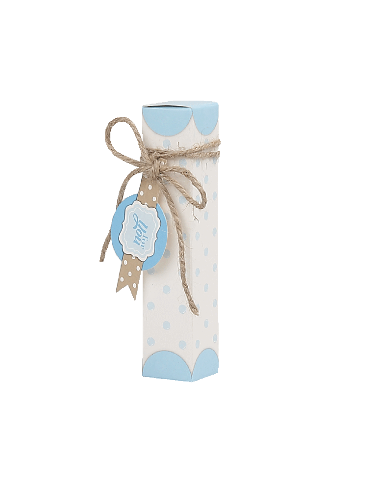 Astuccio Pois Celeste con targhettina