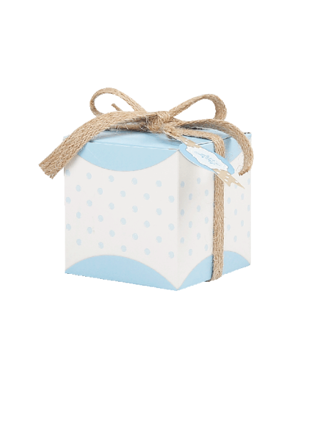 Scatolina Quadrata grande Pois Celeste