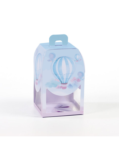 Scatolina lanterna azzurra finestrata