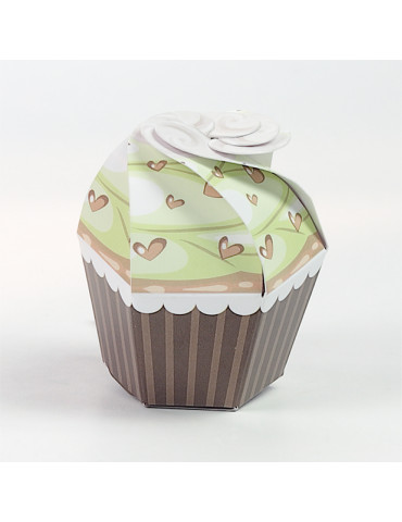 Cupcake verde con cuori