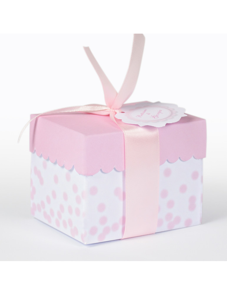 Scatolina rett.re grande fondo vassoio coperchio rosac ompleta di bollini prefustellati utili da stampare