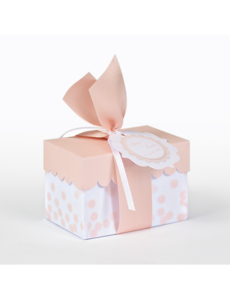 Scatolina rett.re piccola fondo vassoio coperchio rosa completa di bollini prefustellati utili da stampare