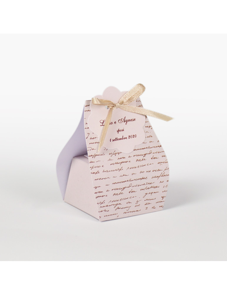 Sacchetto Lettera marrone su fondo beige completo di bollino prefustellato utile da stampare