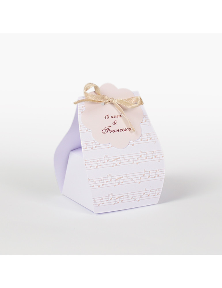 Sacchetto Spartito Musicale beige completo di bollino prefustellato utile da stampare