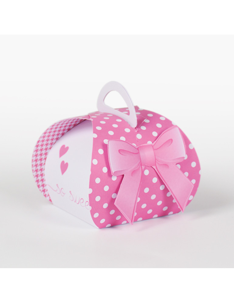 Mini cesto colore fuxia completo di fiocco