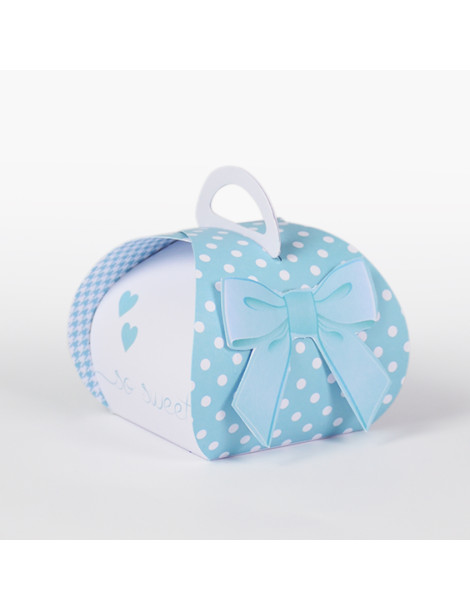 Mini cesto colore tiffany completo di fiocco