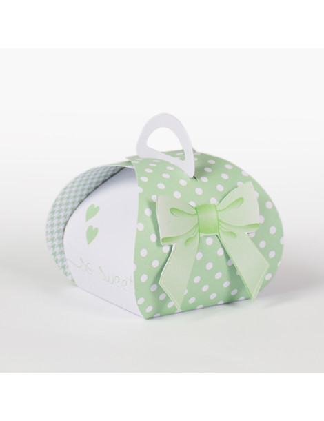 Mini cesto colore verde completo di fiocco